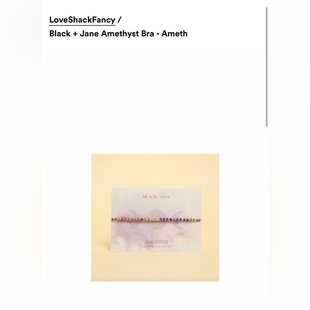 loveshackfancy x black + jane amethyst bracelet